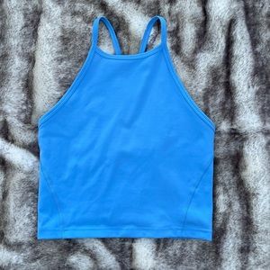 Lululemon Wunder Train High Neck Cross-Back Tank Aero Blue